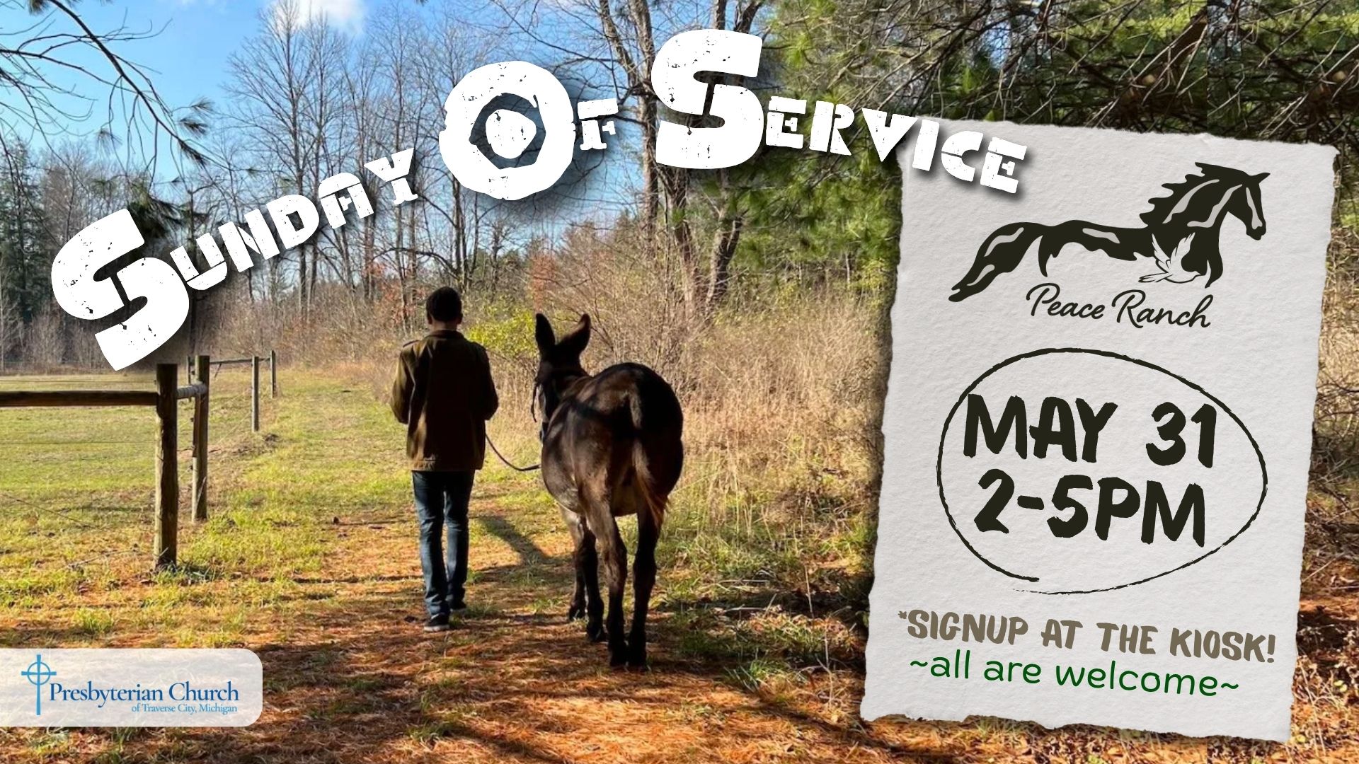 MAY 31: SUNDAY OF SERVICE- PEACE RANCH